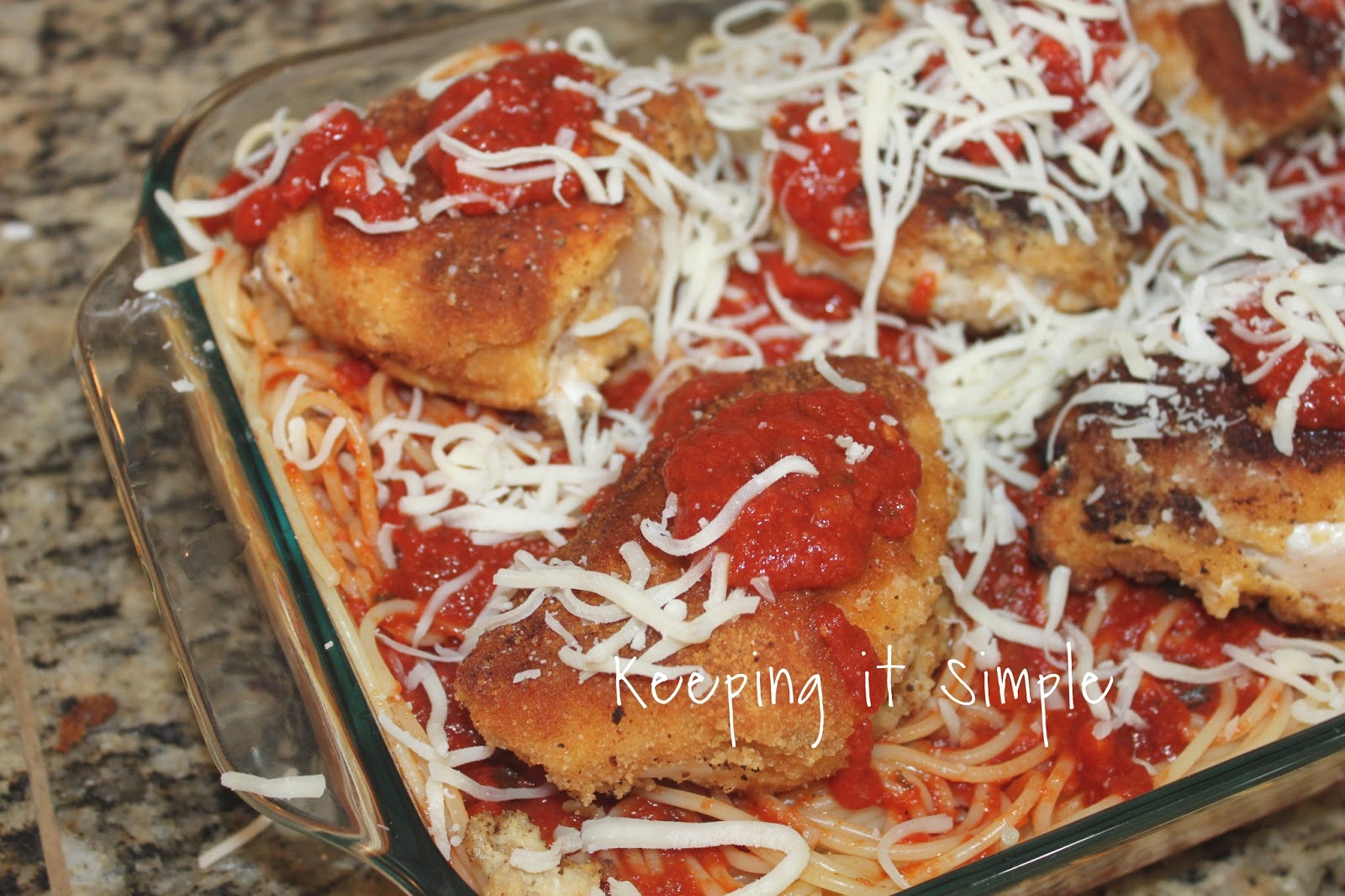 Keeping it Simple 3 Cheese Chicken Parmesan with Ragu Homestyle Sauce