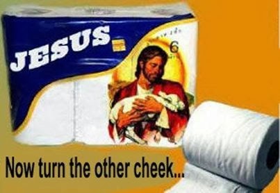 Funny Jesus Turn Other Cheek Toilet Paper Joke Picture