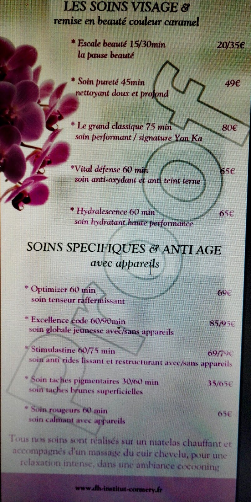 DOUCE HEURE Institut Tarifs 2017