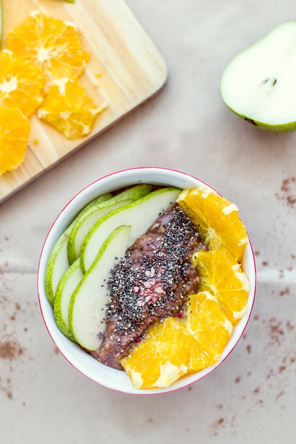 porridge de avena y chocolate saludable