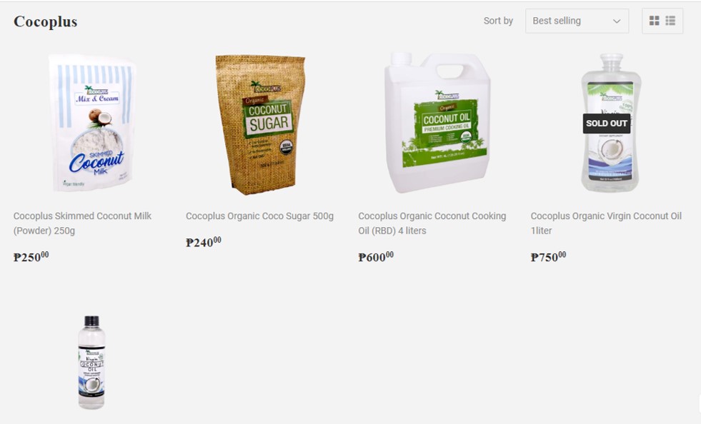 Cocoplus products available at Foodsource PH