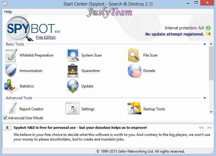 spybot search and destroy free windows 7 pro