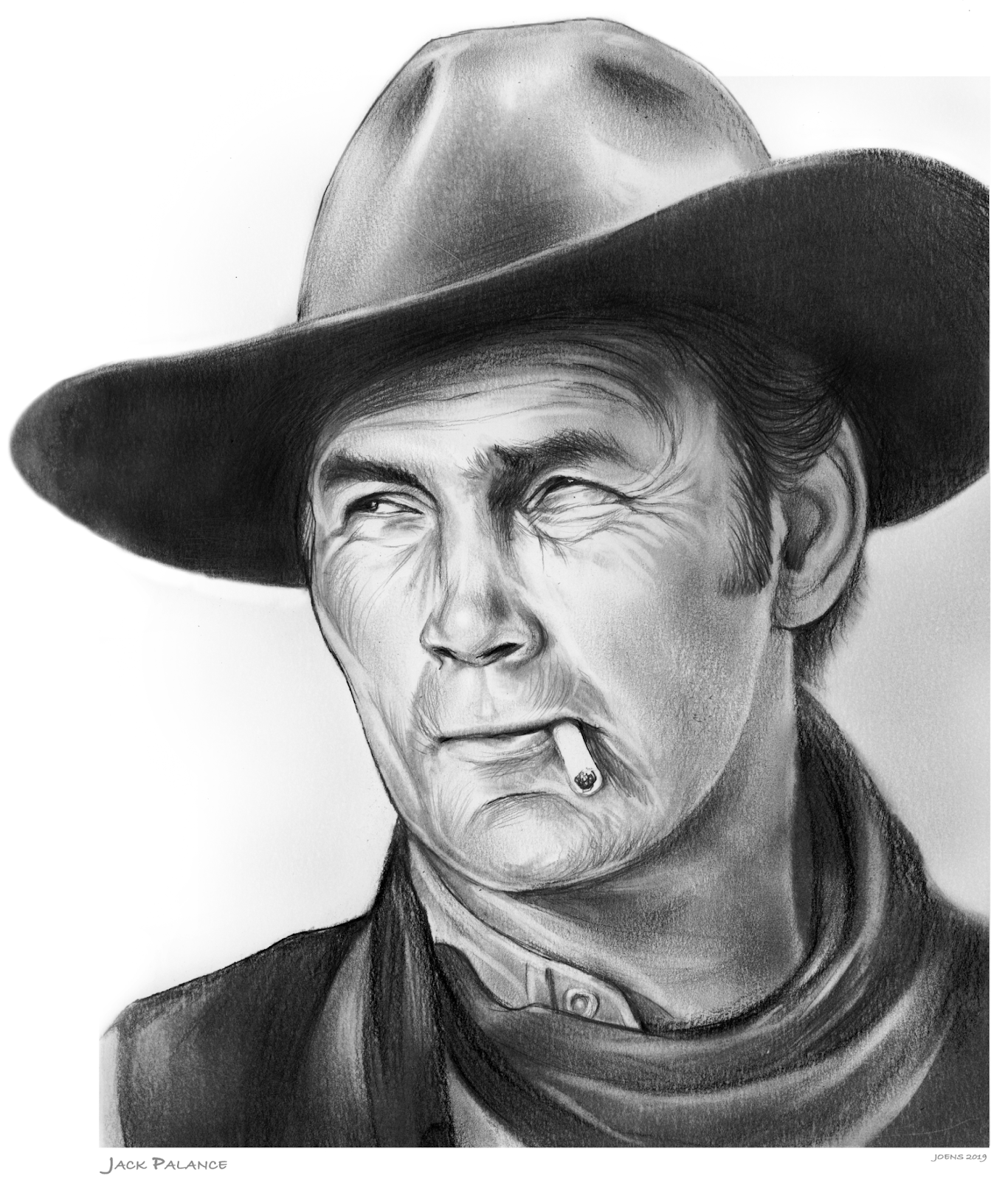 Sketch of the Day: Jack Palance - Happy Birthday - Born Feb 18, 1919