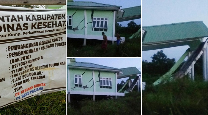 Baru Di Bangun, Puskesmas Belitang Sekadau Ambruk Baru Di Bangun, Puskesmas Belitang Sekadau Ambruk
