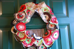 Christmas wreath fabric circles