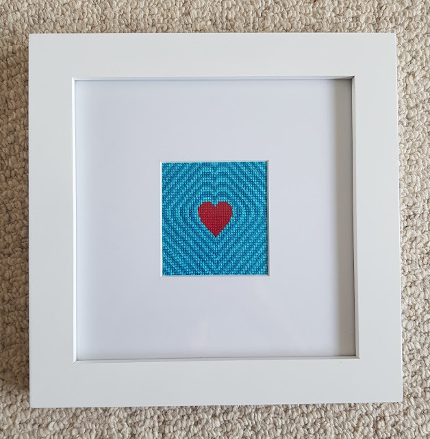 Heart cross-stitch - wedding gift