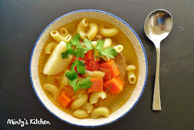 Macaroni in Lamb and Vegetables Soup