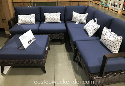 Hosting an outdoor gathering is easier with the Foremost 6-piece Woven Seating Set