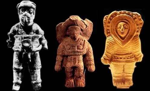 Ancient Astronauts in clay statues from around the ancient world.