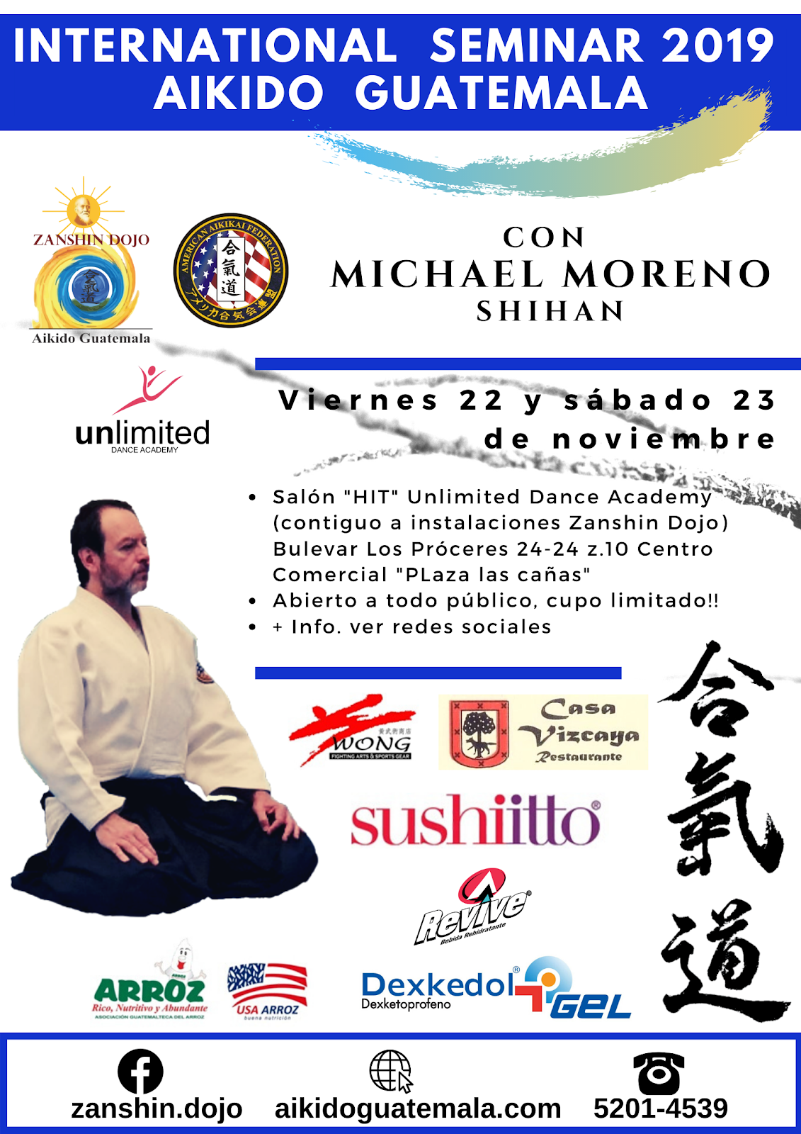 Afiche 17vo. Seminario Zanshin Dojo Aikido Guatemala