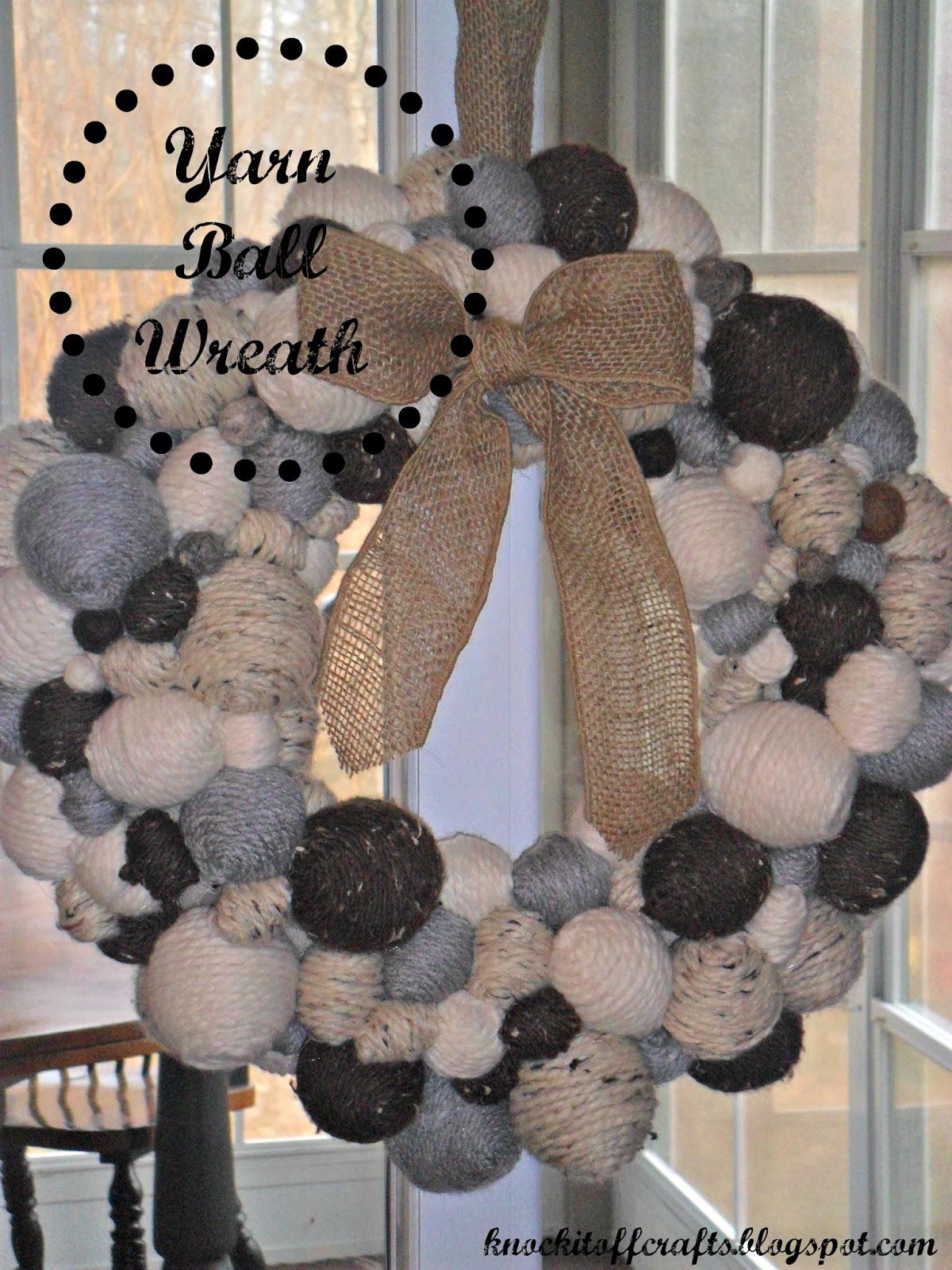 Someday Crafts: Yarn Ball wreath