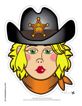 Máscaras de Sheriff Mujer para Imprimir Gratis.