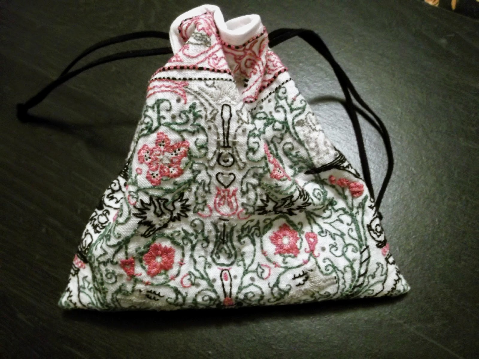 Embroidered Drawstring Pouch