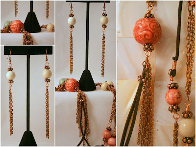 A walk through the forest: ceramic beads by NKP Designs, gemstones, copper, leather, OOAK design :: All Pretty Things