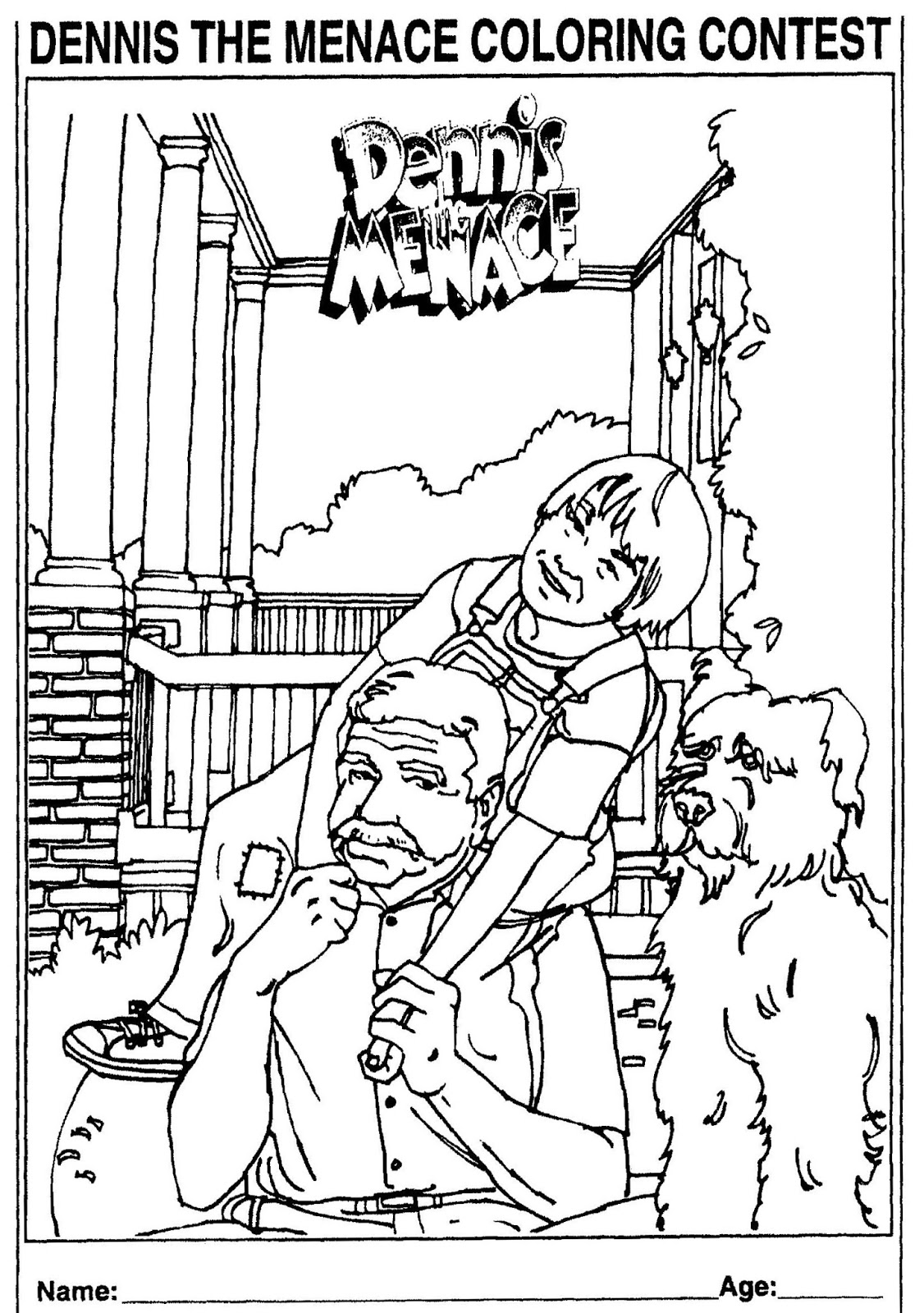 Dennis the menace coloring pages