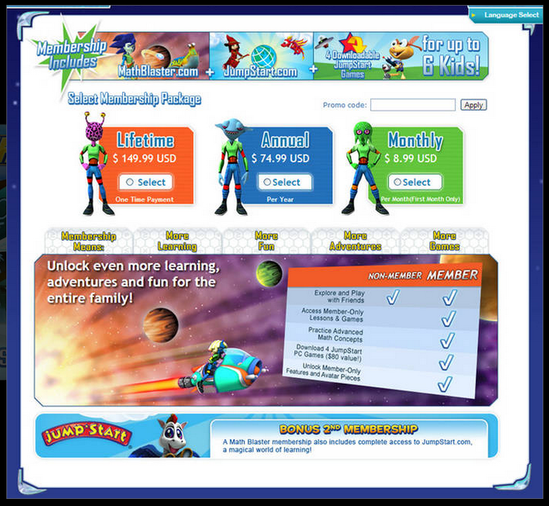 Locomotion of Expressions: 3 month of Math Blaster Subscription #