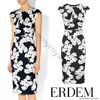 The Countess wore Erdem Analena Floral-Print Pencil Dress