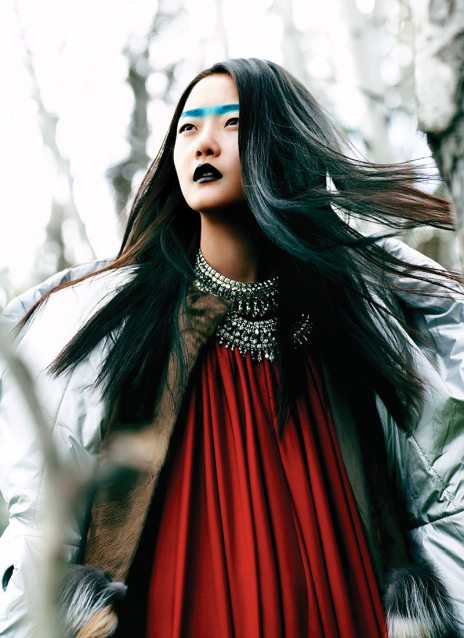 Hyoni Kang for Flare Magazine December 2011 Photographed by Chris Nicholls 