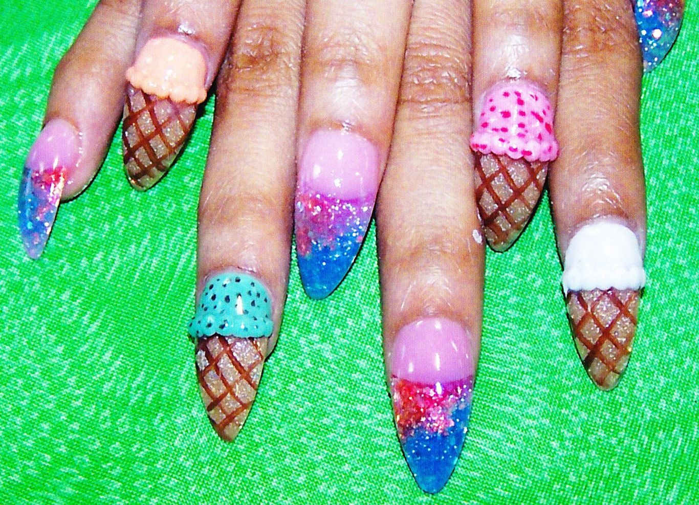 10. Ice Cream Cone Nails - wide 5