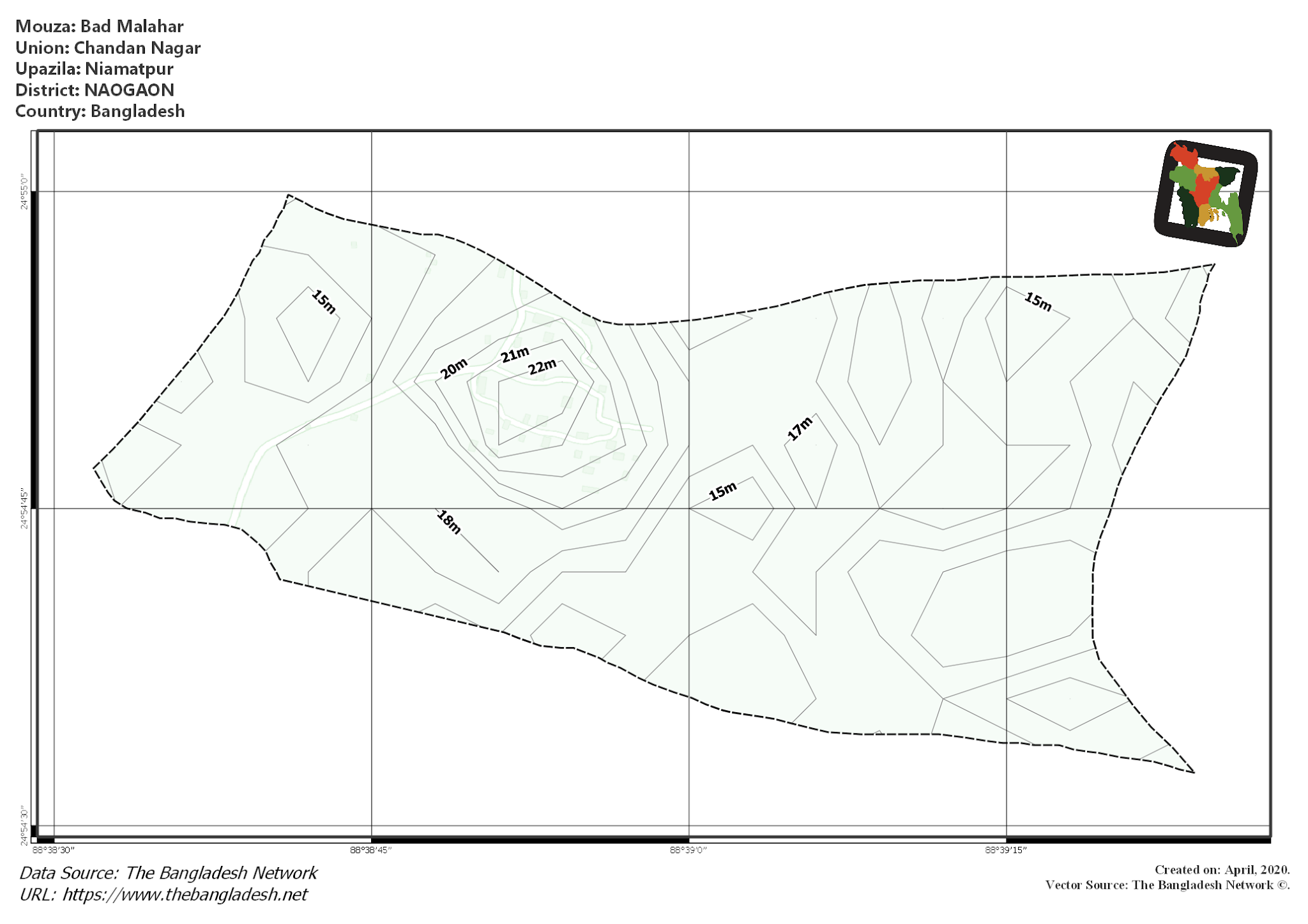 Map of Bad Malahar Mouza of Niamatpur Upazila, NAOGAON Map of Bad Malahar Mouza of Niamatpur Upazila, NAOGAON, Bangladesh.