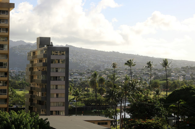 The View from Our Bedroom at Darmic Waikiki Banyan Accommodation Rental Honolulu Hawaii