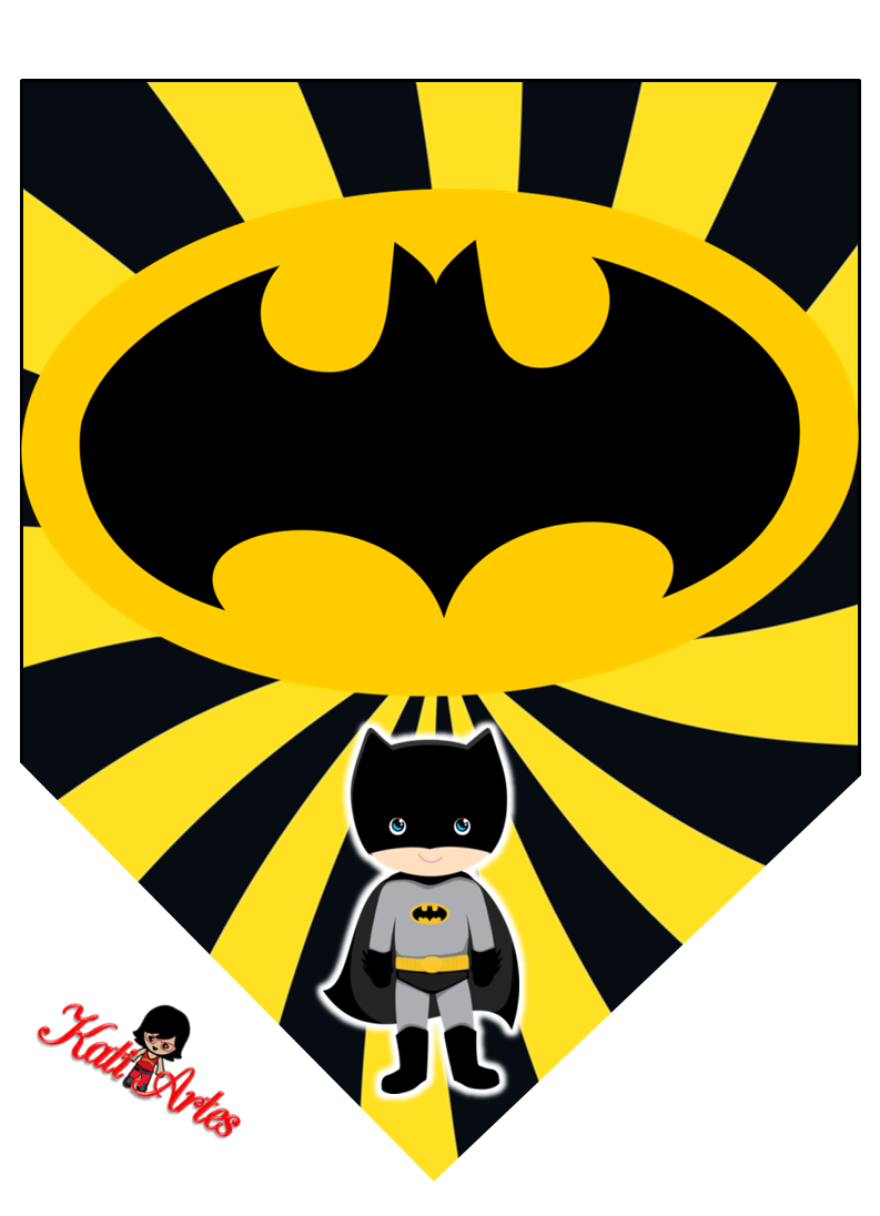 Banderines de Batman con Alfabeto para Imprimir Gratis 
