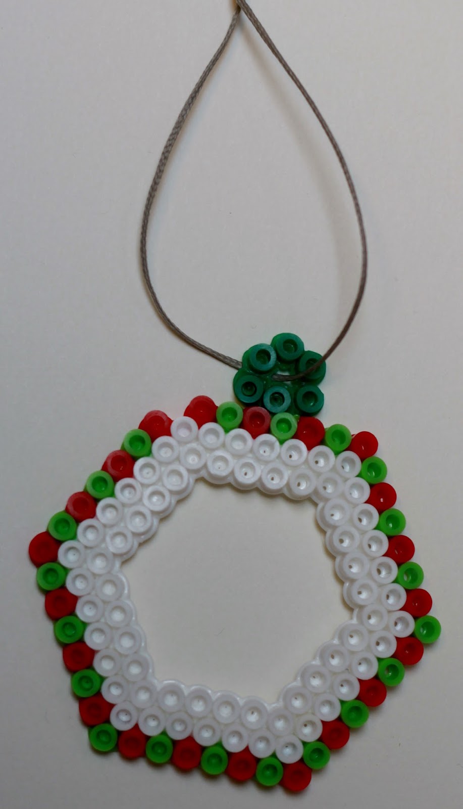 Easy to make Perler Bead Holiday ornaments - just need Perler Beads, an