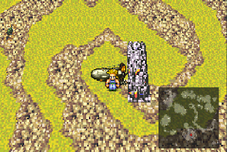 Sabin stands next to Kefka's Tower, the final dungeon of Final Fantasy VI.