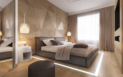 desain dinding kayu kamar tidur