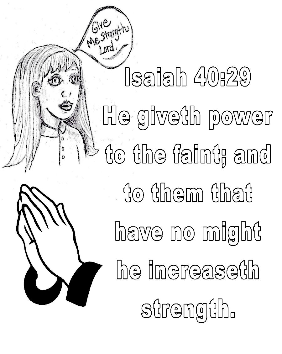 Children's Gems In My Treasure Box: Isaiah 40:29 Coloring