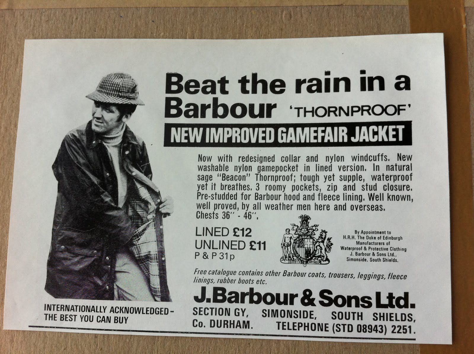Thornproof: 1971 Barbour Ad