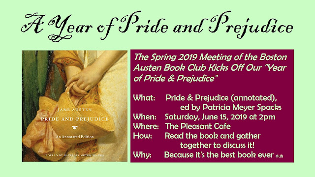 boston austen book club spring 2019 announcement pride and prejudice annotated by patricia meyer spacks