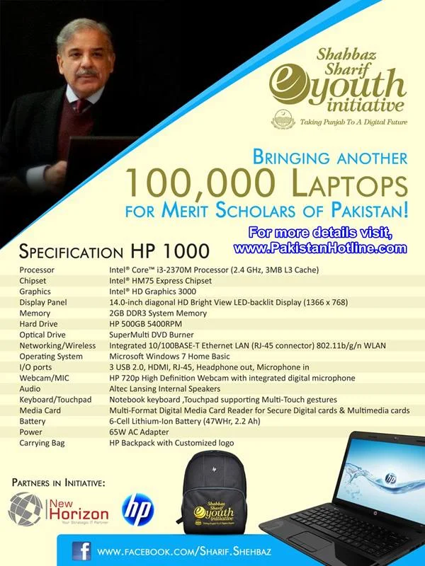 Specifications of HP 1000 (Free Laptops by Punjab Government)