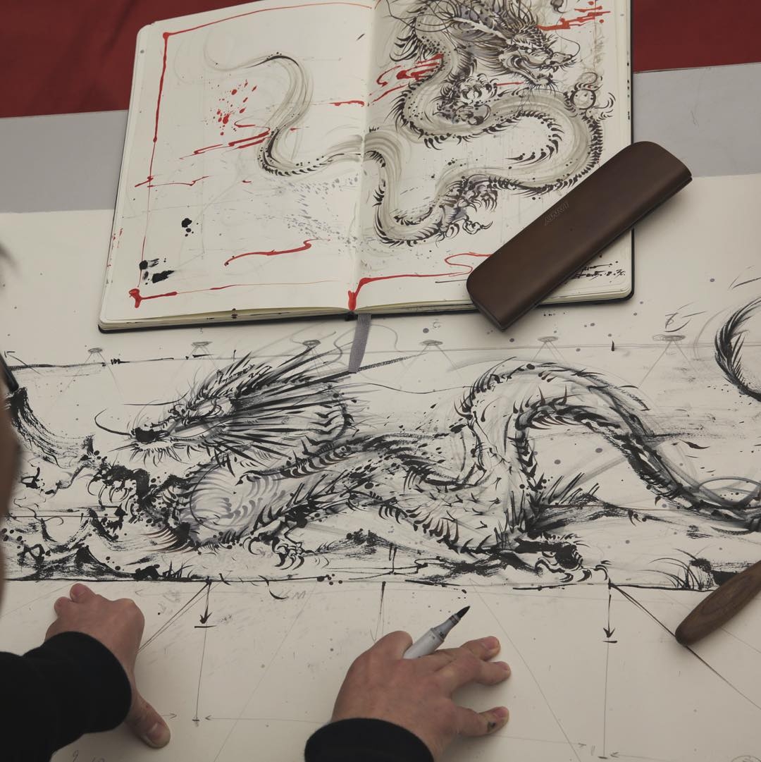 06-Dragon-Sketch-Hua-Tunan-Animal-Sketch-Drawings-and-Mural-Paintings-www-designstack-co