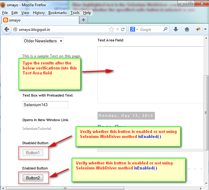 SeleniumByArun 396. Using isEnabled( ) to find out whether the