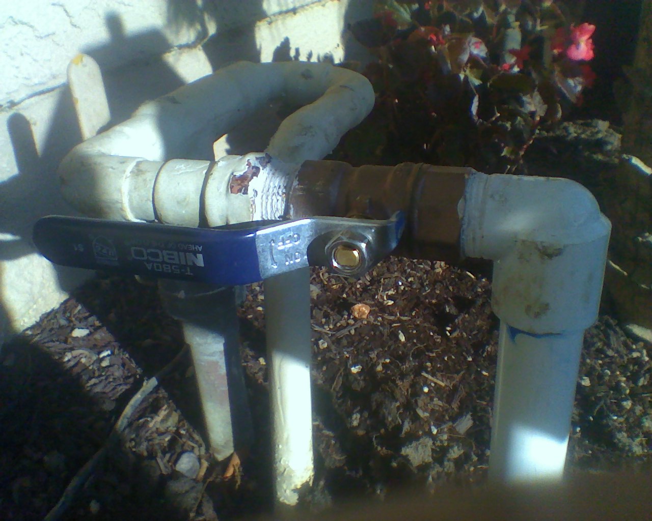 101Sprinklers Repair and install brass shut off valve onto pvc water