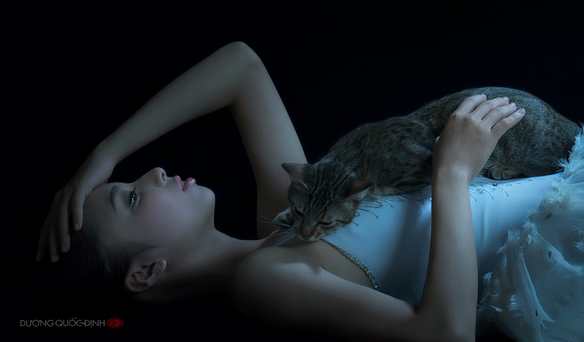Hot girl…beauty and the cat
