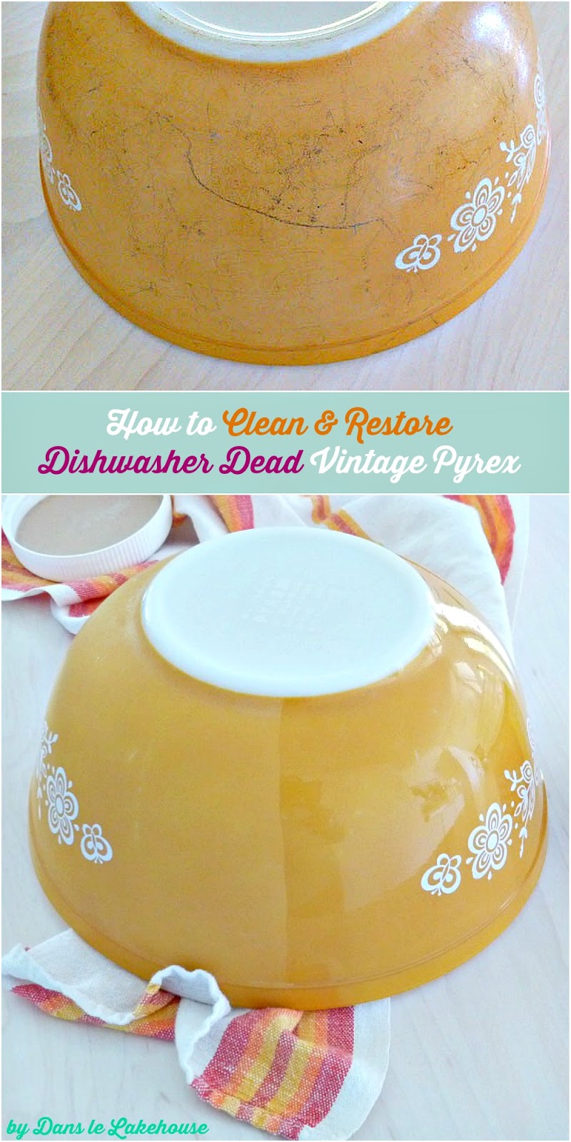 How to Clean Black Marks + Baked on Grease from Vintage Pyrex, Plus