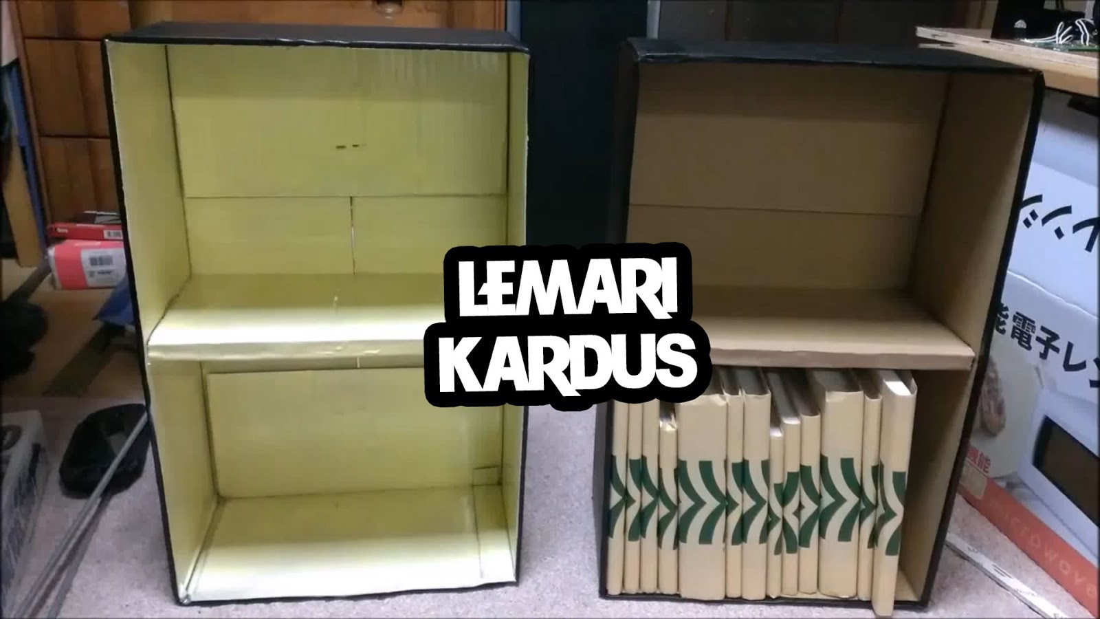  Tutorial cara membuat rak buku dari bahan kardus bekas 