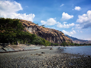 Landscape Of Pulaki Temple Beach View With Cliff North Bali