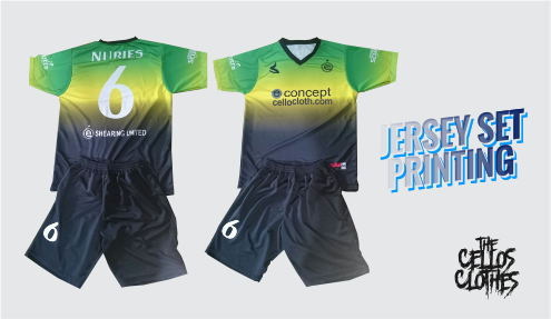 Jersey Printing V - O Neck Berkerah Untuk Tim Bola, Futsal & Komunitas