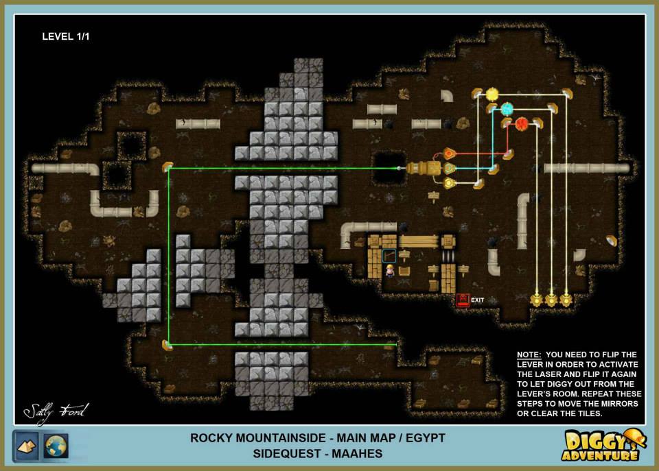 Diggy's Adventure Walkthrough: Egypt Main / Rocky Mountainside