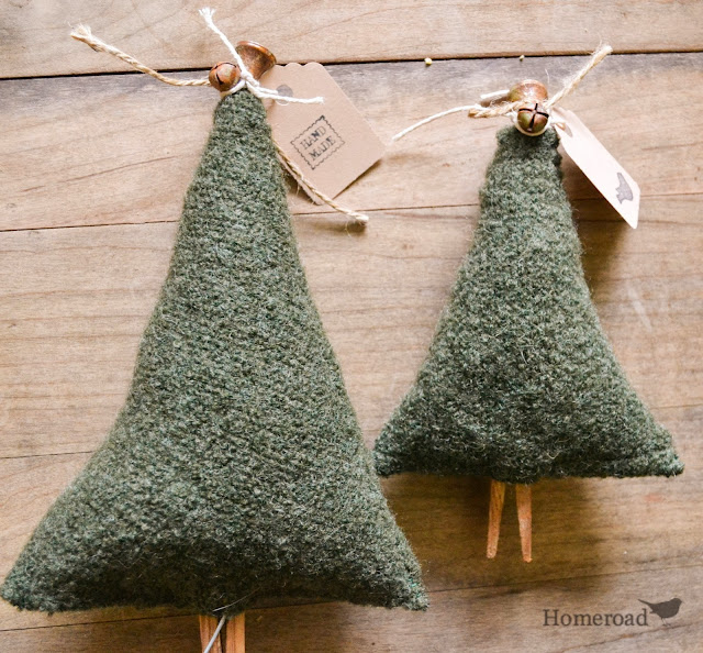 large and small boiled wool christmas trees www.homeroad.net