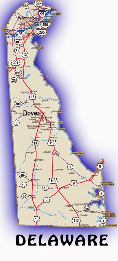 Printable Map Of Delaware State Map Of Delaware Map O - vrogue.co