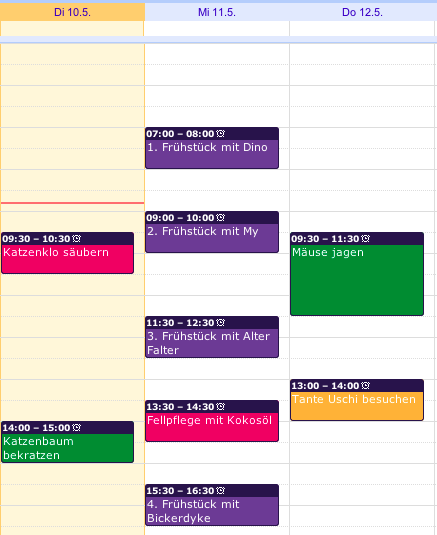 Beispiel Farben im Google Kalender festlegen