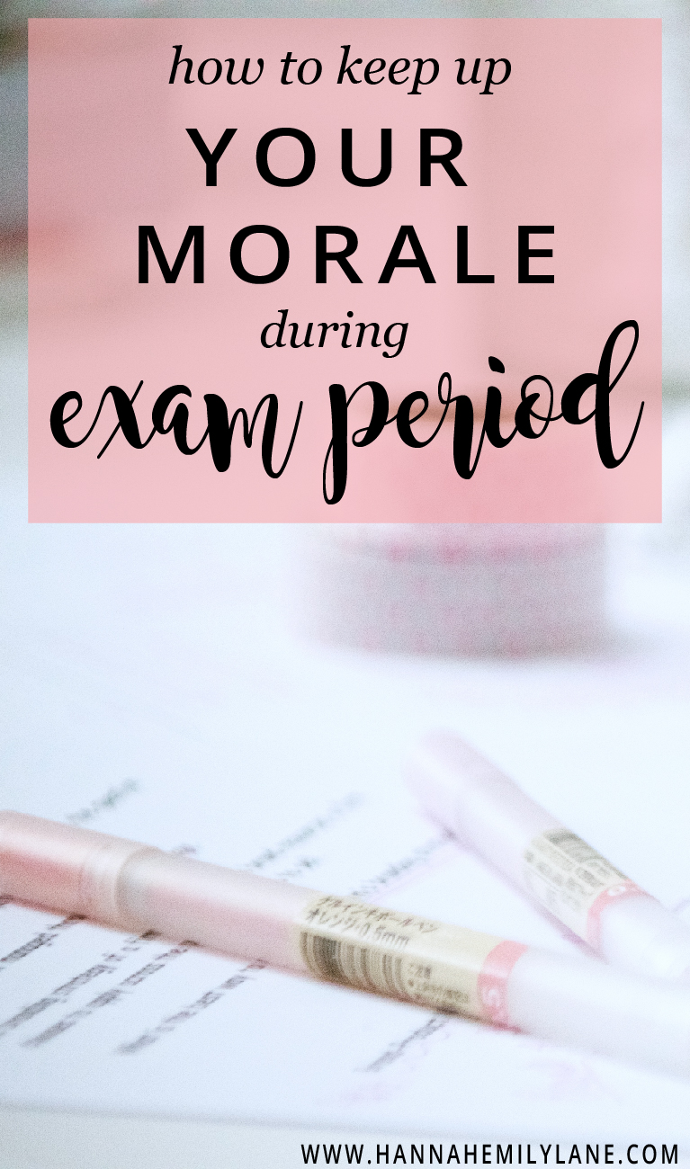 Exam period is a difficult time whether it's your first time taking exams or the last, but here are some tips to help you stay sane and keep up your morale during a stressful time | www.hannahemilylane.com