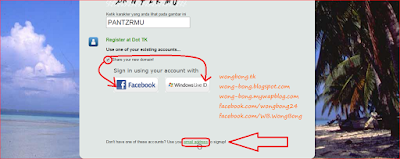 Signup melalui email Cara mendaftarkan dan mendapatkan nama domain gratis diDOT TK