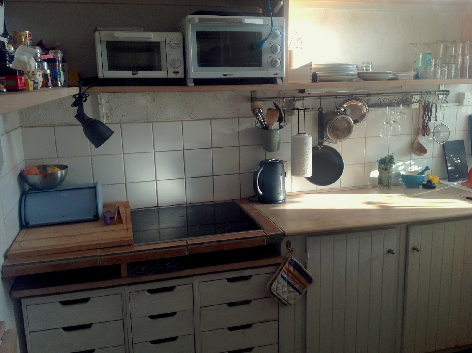 American Cooking in Denmark A kitchen without an oven.