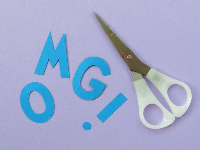 Easy 3D Letter Cards Tutorial: OMG! Wow! Yay!