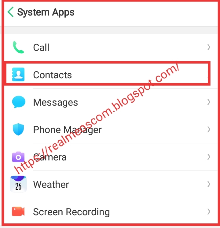 How to show sim contact on realme/oppo phones